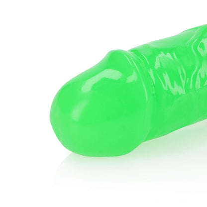 RealRock Glow in the Dark Double Dong 12 in. Dual-Ended Dildo – Neon Green