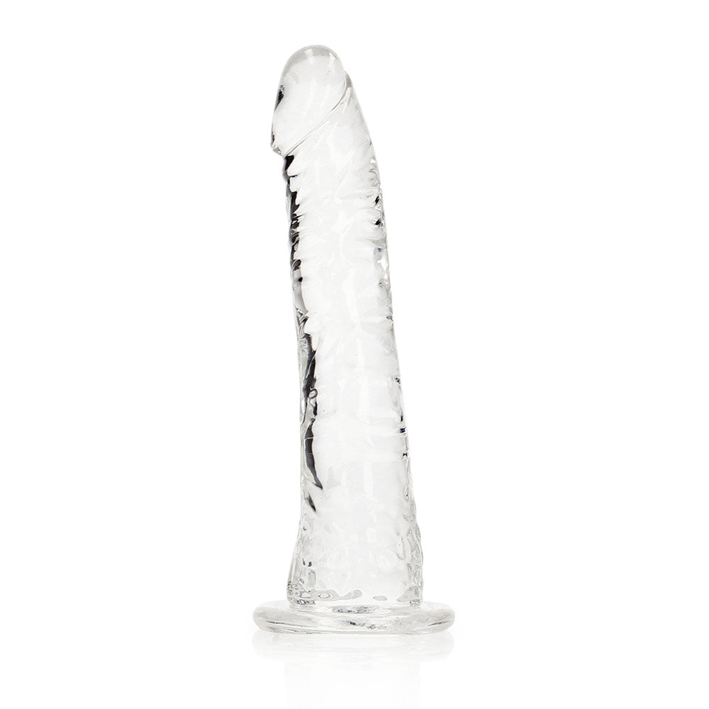 RealRock Crystal Clear Slim Dildo – Clear – 6 in. Insertable Length