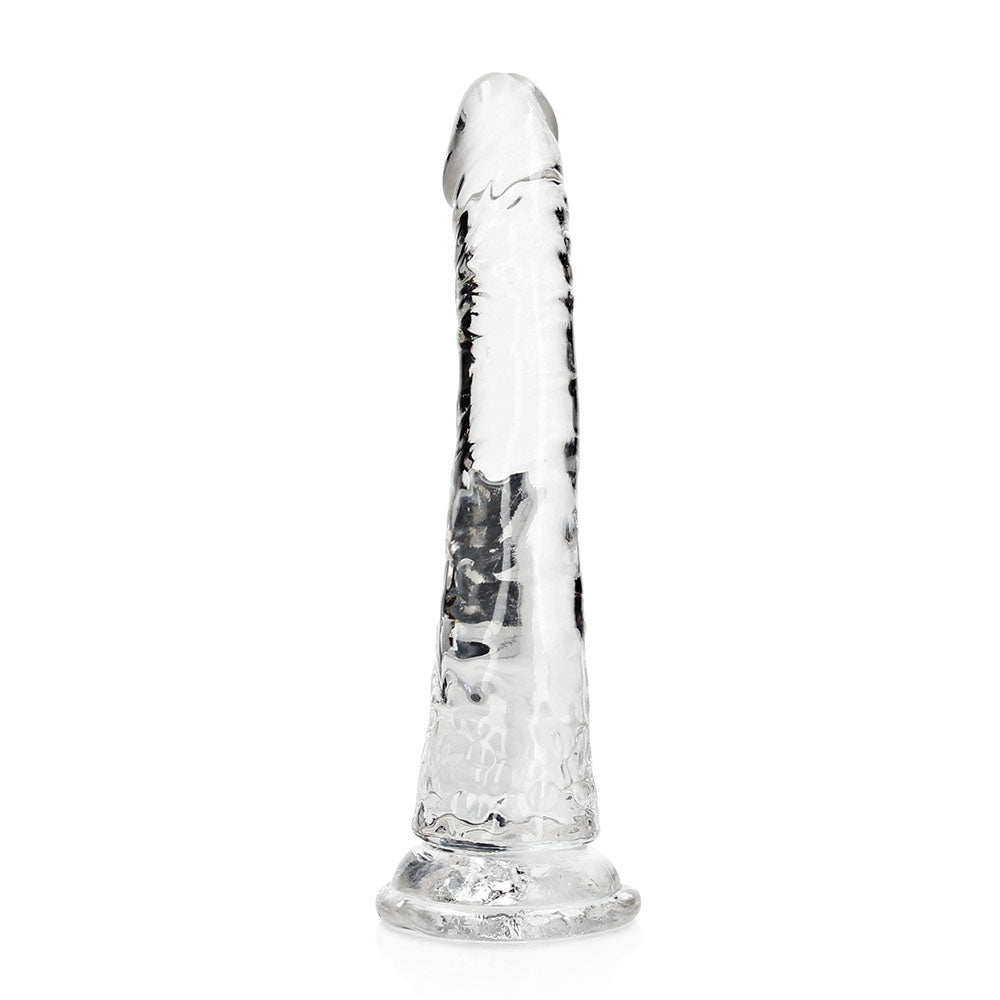 RealRock Crystal Clear Slim 7 in. Dildo – Clear – Waterproof