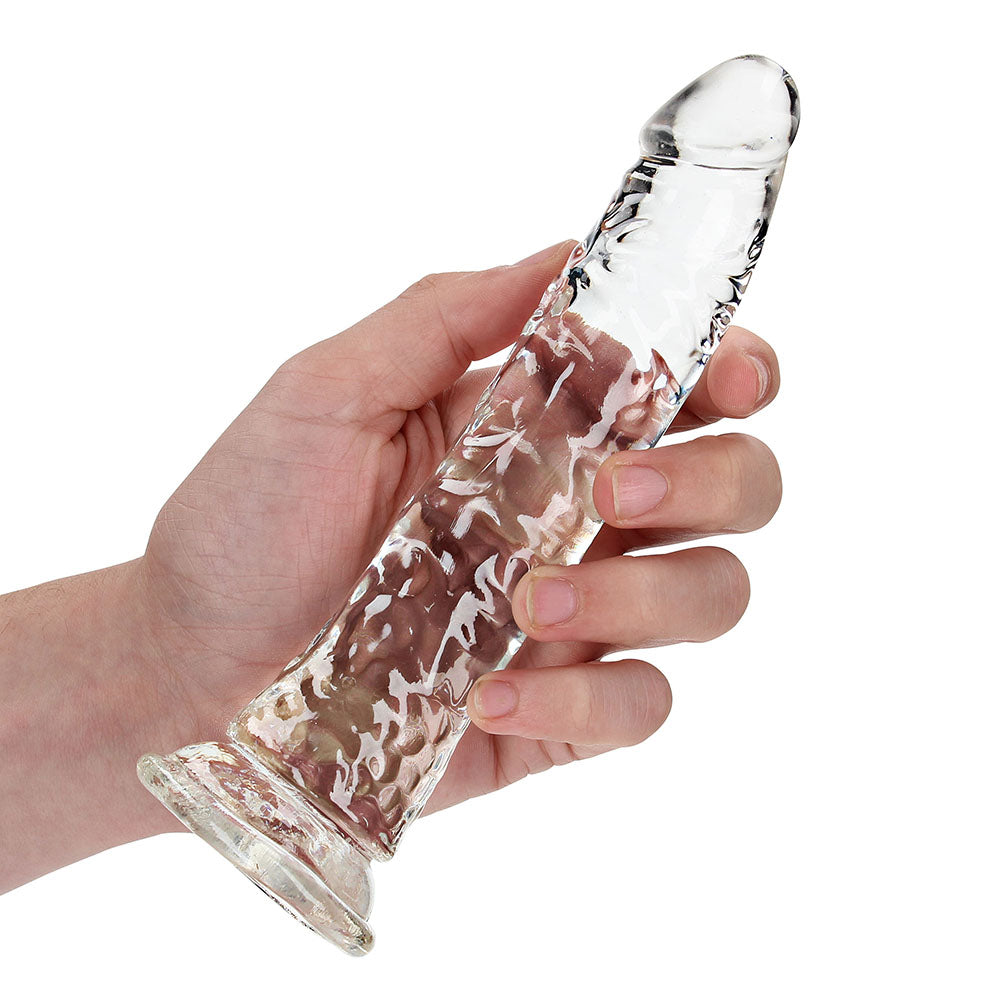 RealRock Crystal Clear Slim 7 in. Dildo – Clear – Waterproof