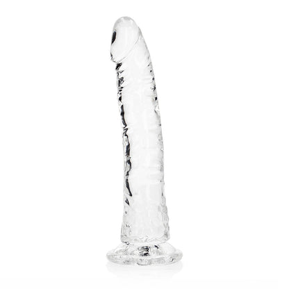 RealRock Crystal Clear Slim 8 in. Dildo – Clear – Body-Safe Design