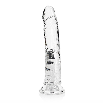 RealRock Crystal Clear Slim 9 in. Dildo – Clear – Phthalate-Free