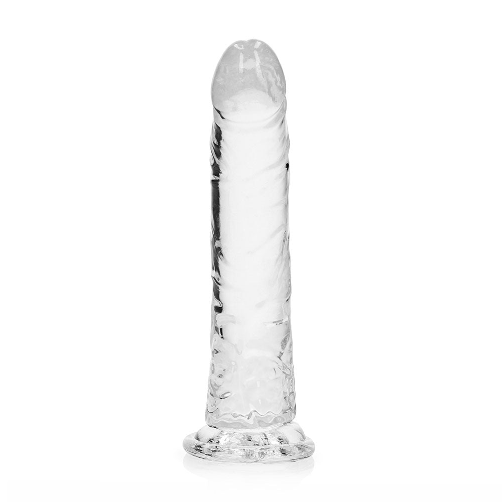 RealRock Crystal Clear Slim 9 in. Dildo – Clear – Phthalate-Free
