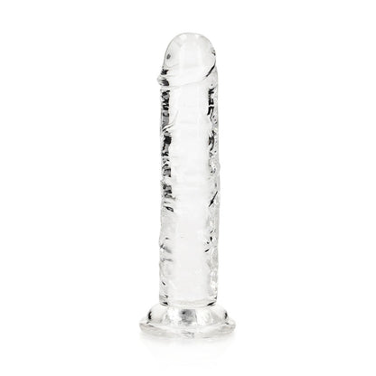 RealRock Crystal Clear Straight 6 in. Dildo – Clear, 6.1 in. with Suction Base
