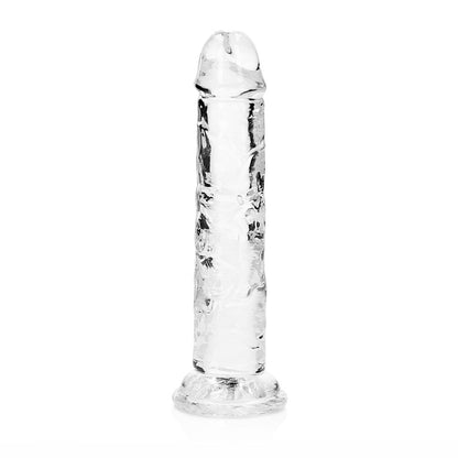 RealRock Crystal Clear Straight 6 in. Dildo – Clear, 6.1 in. with Suction Base