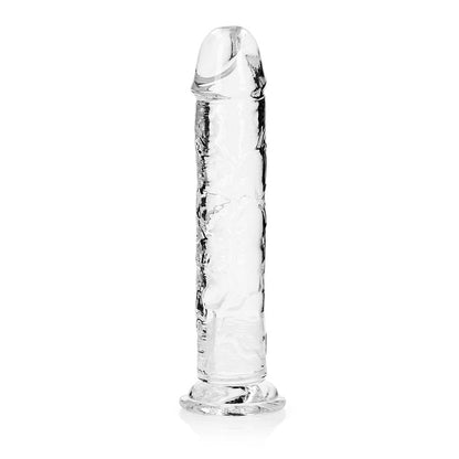 RealRock Crystal Clear Straight Dildo 11 in. with Suction Base - Clear
