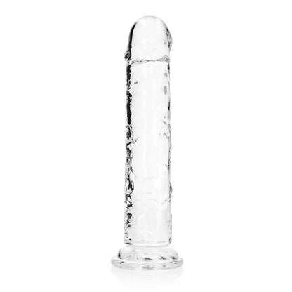 RealRock Crystal Clear Straight Dildo 11 in. with Suction Base - Clear