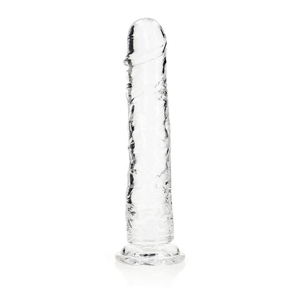 RealRock Crystal Clear Straight Dildo 11 in. with Suction Base - Clear