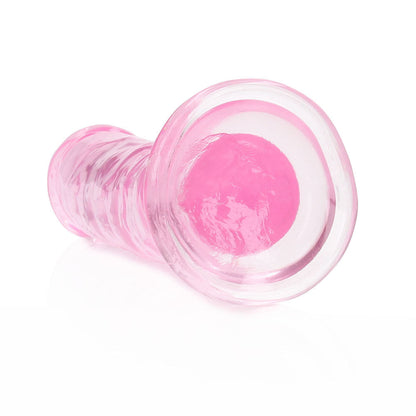 RealRock Crystal Clear Straight Dildo – 6 in. Pink – Phthalate-Free