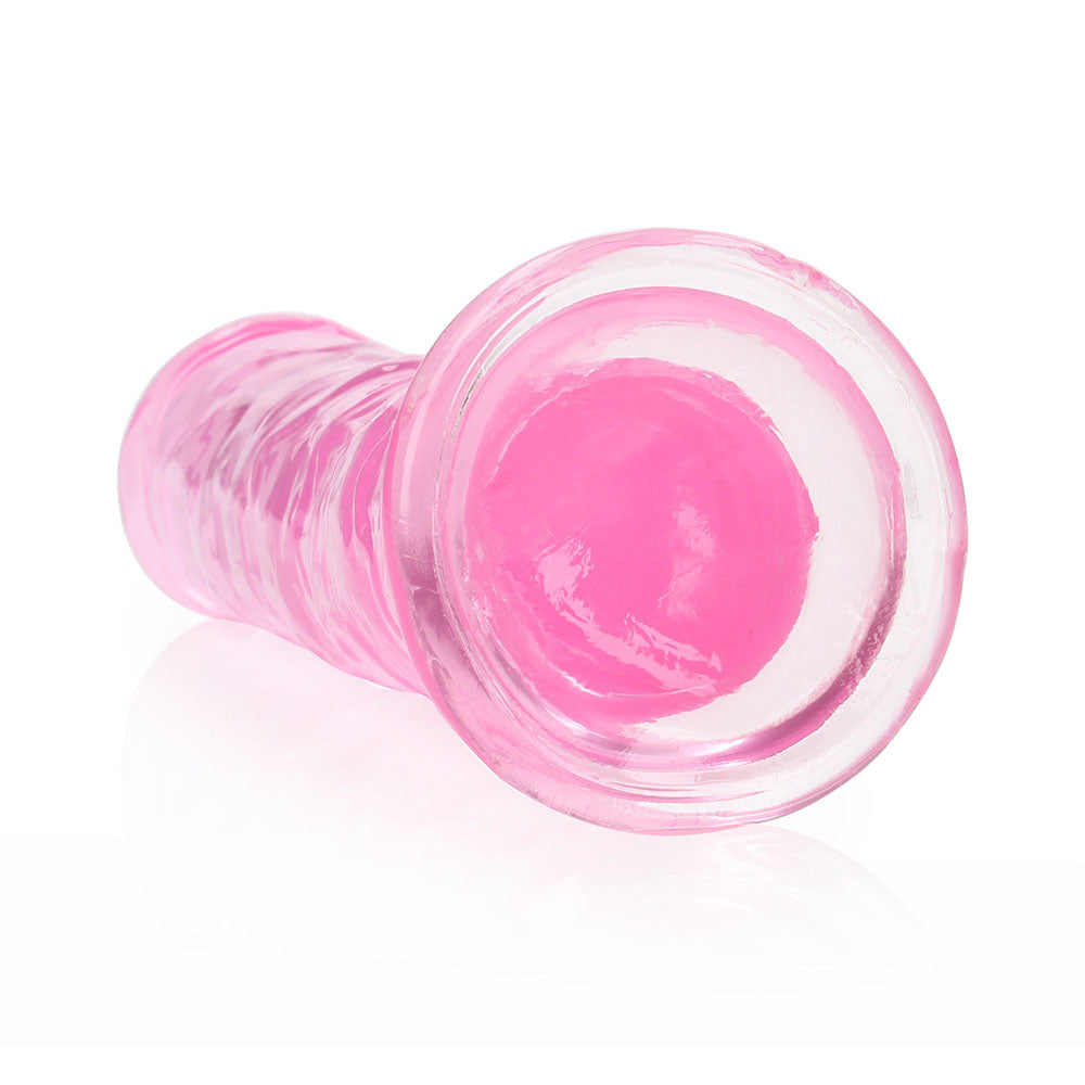 RealRock Crystal Clear Straight Dildo 8 in. with Suction Cup – Light Pink