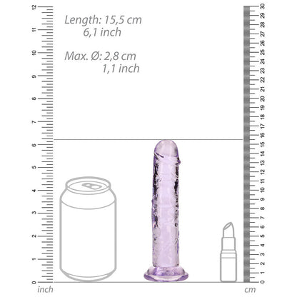 RealRock Crystal Clear 6 in. Dildo – Light Purple, Phthalate-Free