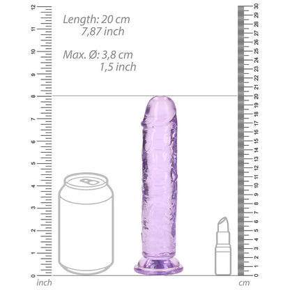 RealRock Crystal Clear 7 in. Dildo – Light Purple – Anal and Vaginal Use
