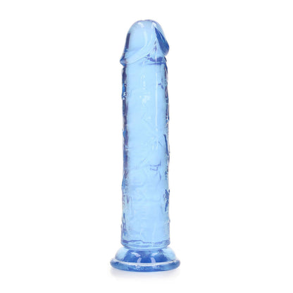 RealRock Crystal Clear 7 in. Dildo - Blue