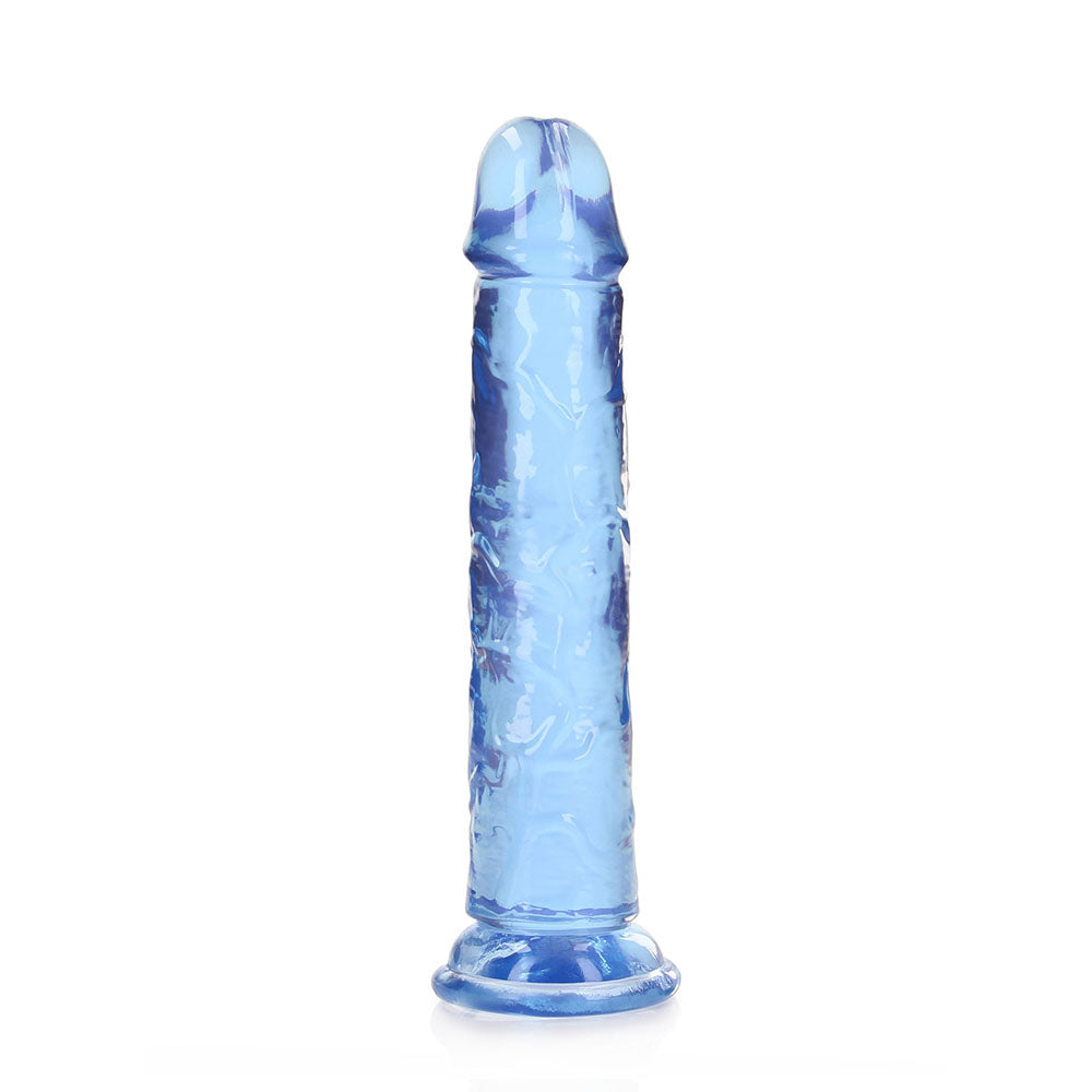 RealRock Crystal Clear 7 in. Dildo - Blue