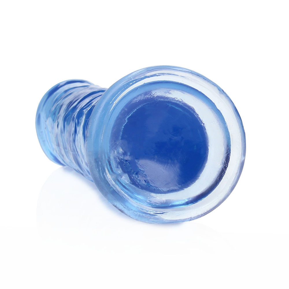 RealRock Crystal Clear 7 in. Dildo - Blue