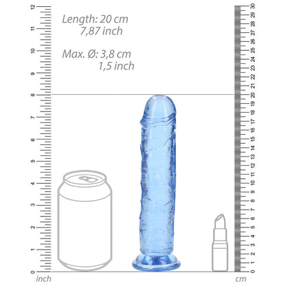 RealRock Crystal Clear 7 in. Dildo - Blue