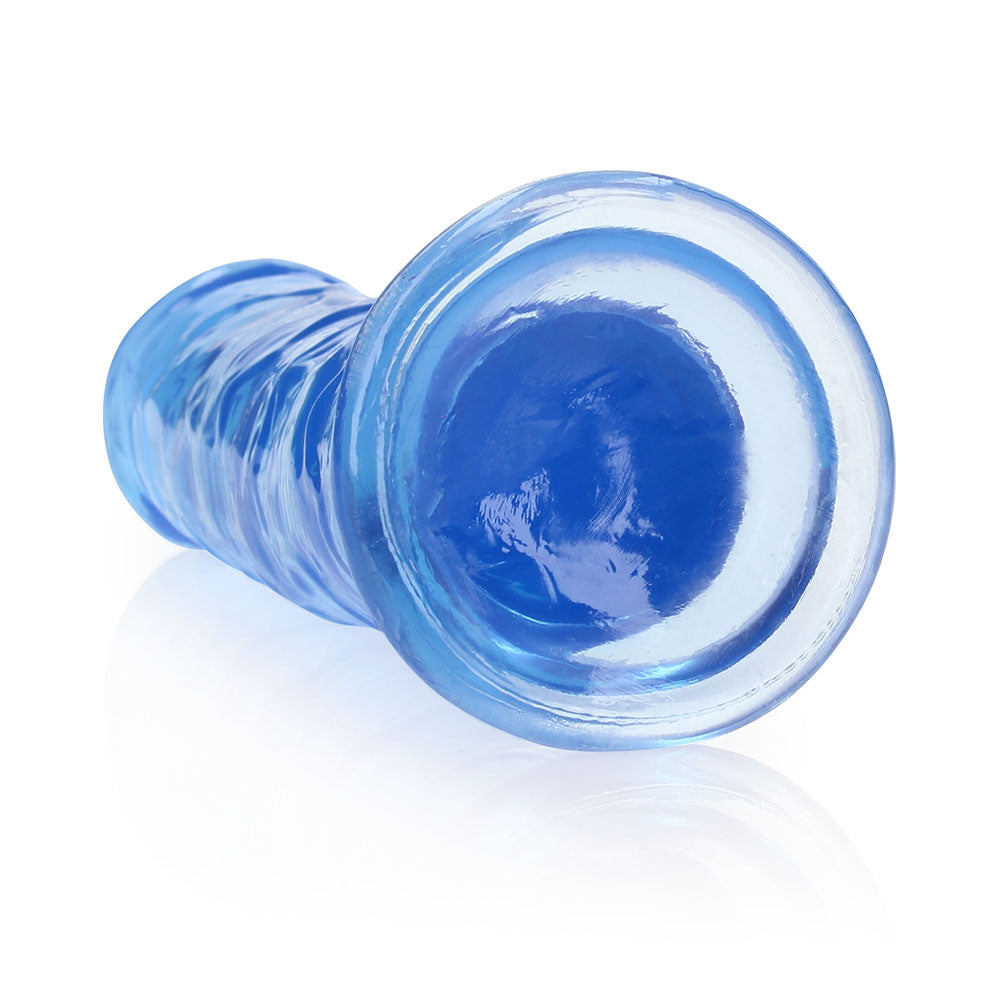 RealRock Crystal Clear 8 in. Dildo for Vaginal and Anal Use – Blue