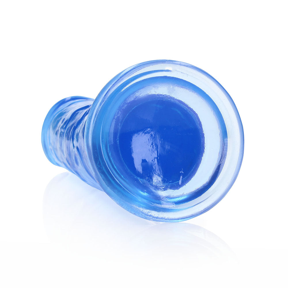 RealRock Crystal Clear Straight 10 in. Dildo with Suction Cup – Blue