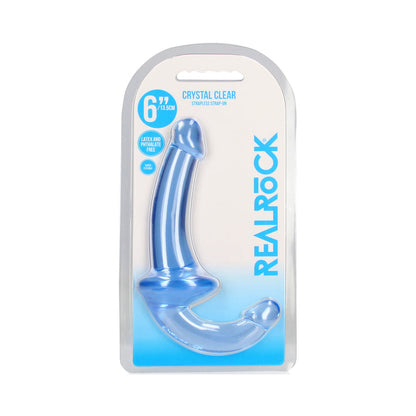 RealRock Crystal Clear Strapless Strap-On Dildo – Blue