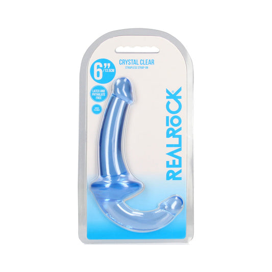 RealRock Crystal Clear Strapless Strap-On Dildo – Blue