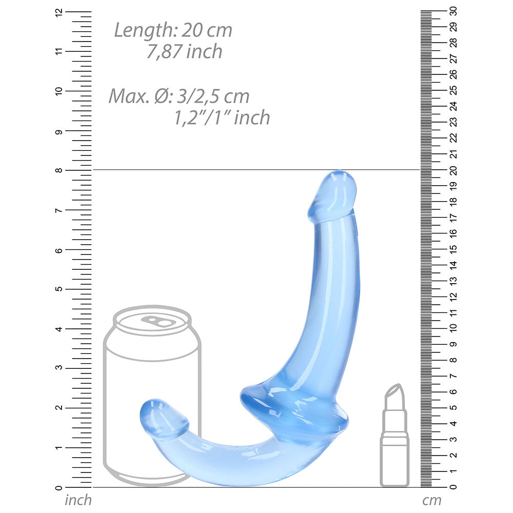 RealRock Crystal Clear Strapless Strap-On Dildo – Blue