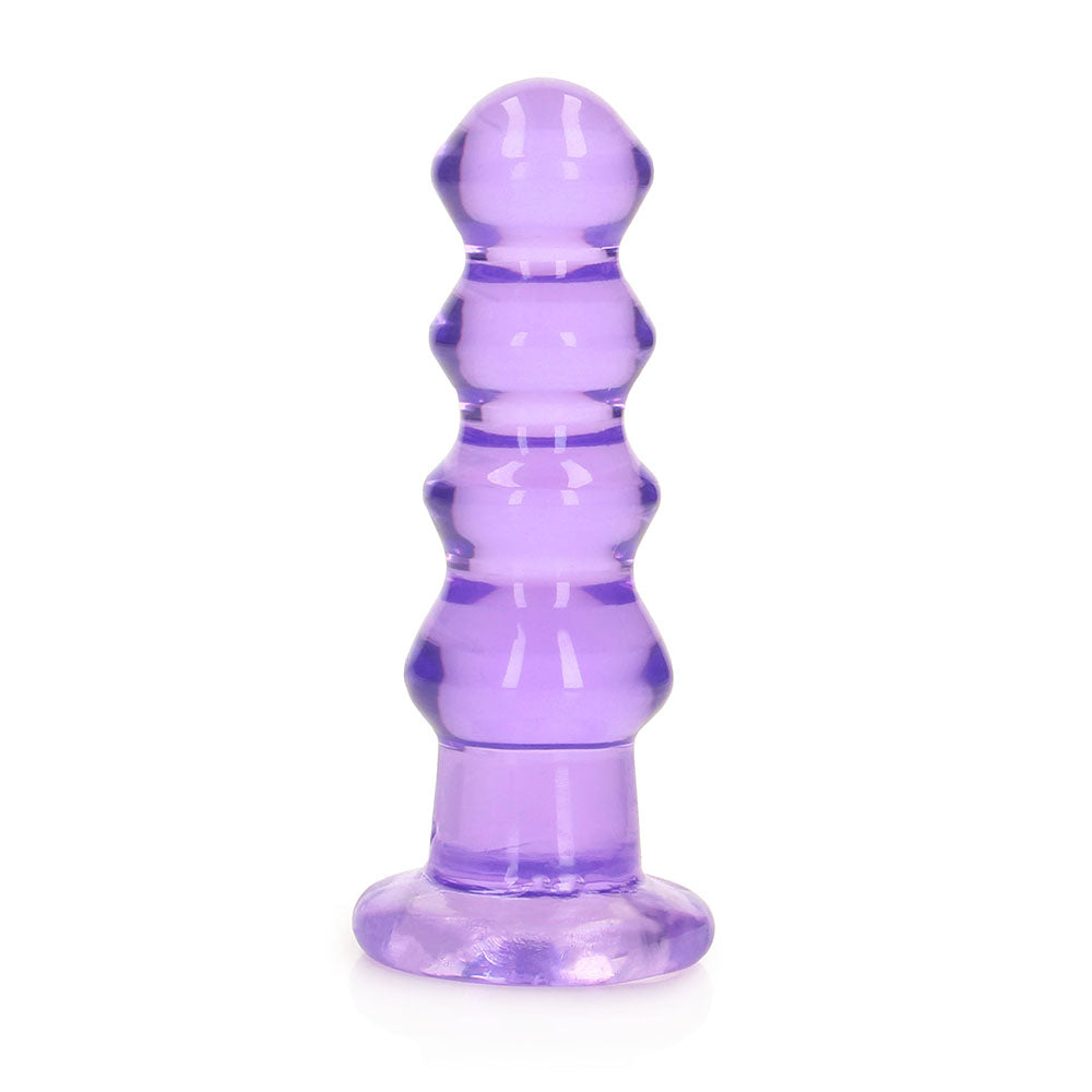RealRock Crystal Clear Curvy 5.5 in. Dildo/Plug - Light Purple - Waterproof