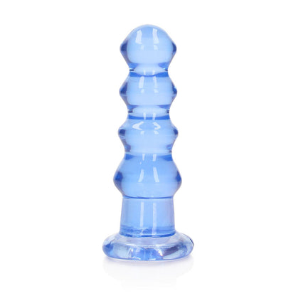 RealRock Crystal Clear Curvy Dildo/Plug – Blue – 5.5 in.