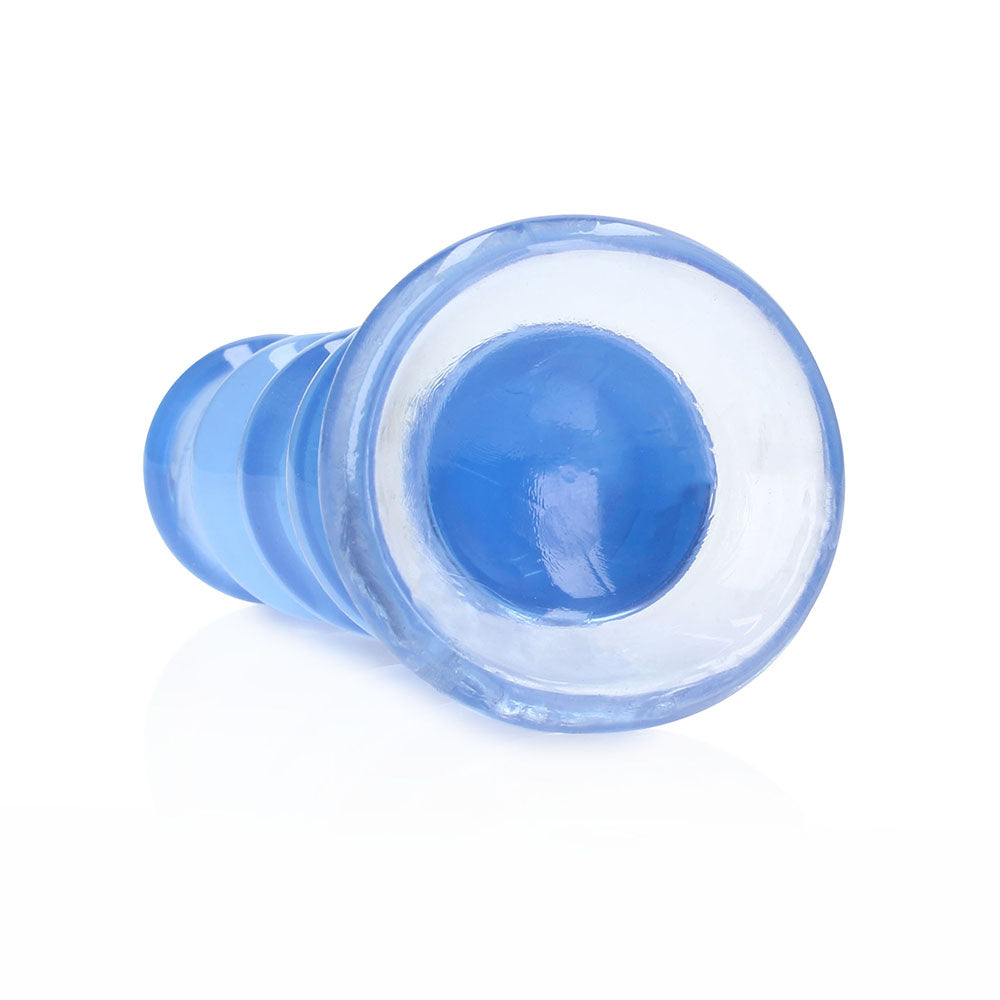 RealRock Crystal Clear Curvy Dildo/Plug – Blue – 5.5 in.