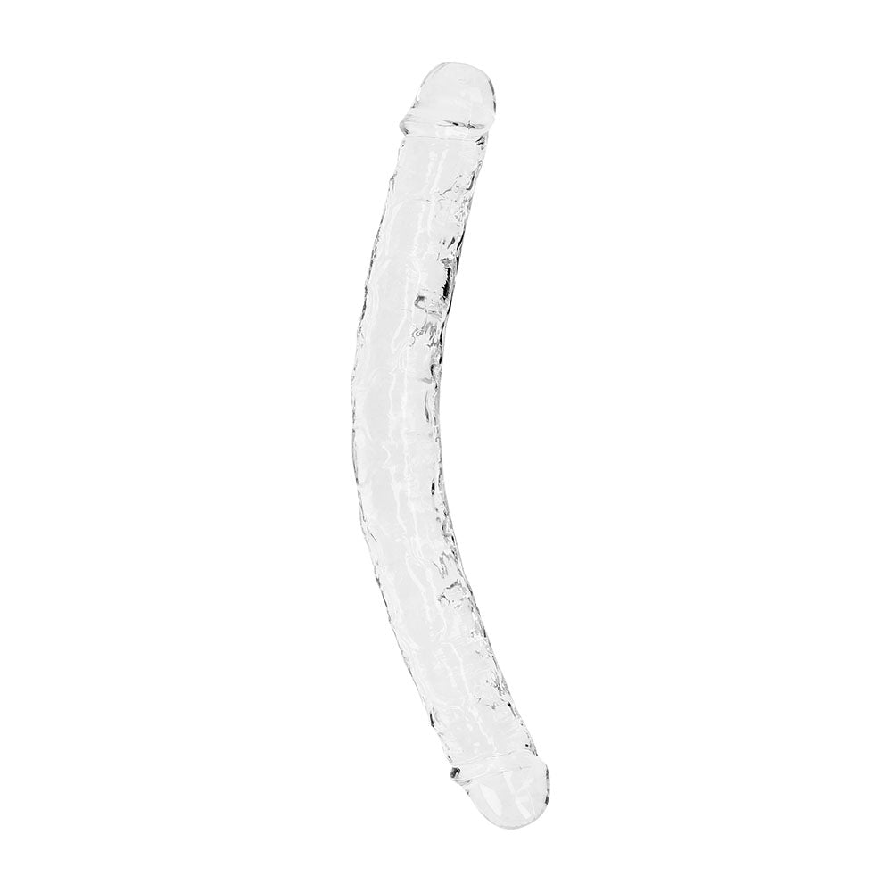 RealRock Crystal Clear Double Dong 13 in. Dual-Ended Dildo – Clear