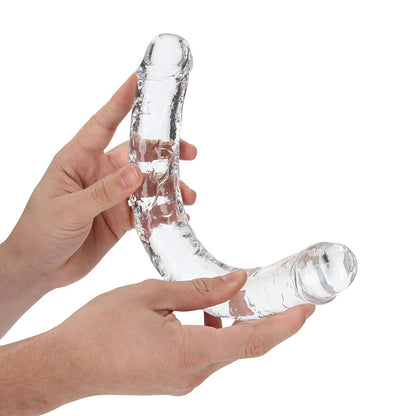 RealRock Crystal Clear Double Dong 13 in. Dual-Ended Dildo – Clear