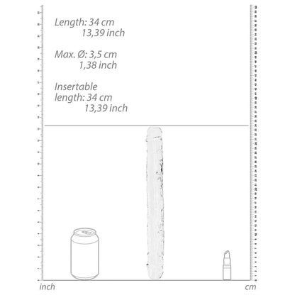 RealRock Crystal Clear Double Dong 13 in. Dual-Ended Dildo – Clear