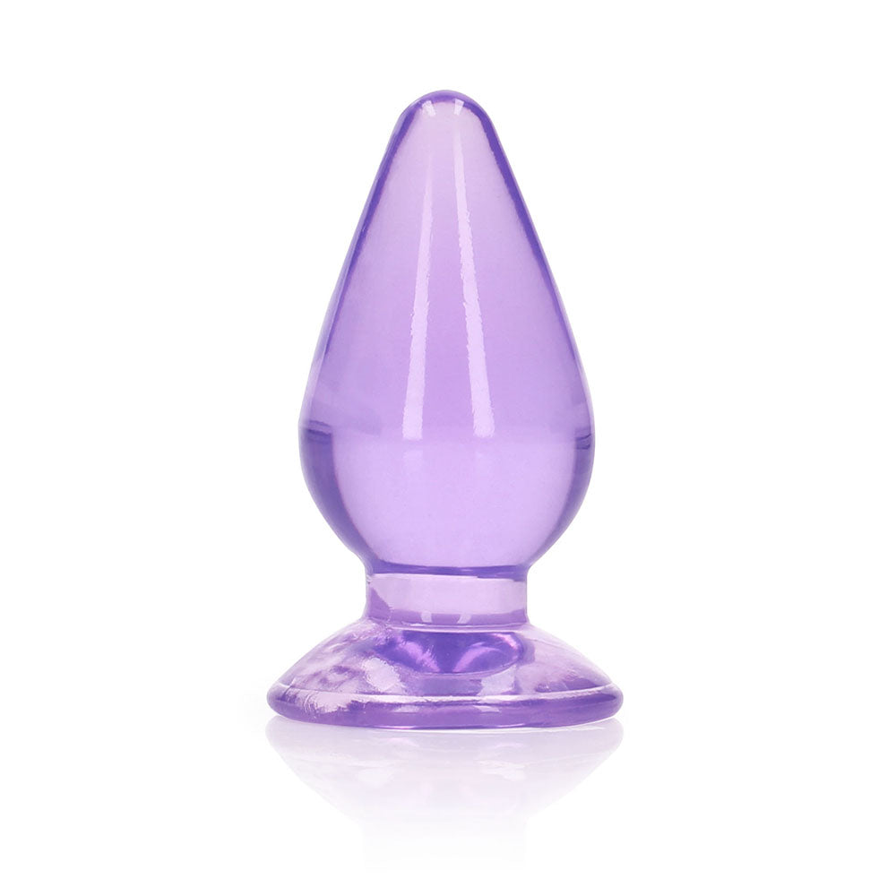 RealRock Crystal Clear 3.5 in. Anal Plug – Light Purple – Suction Cup Base