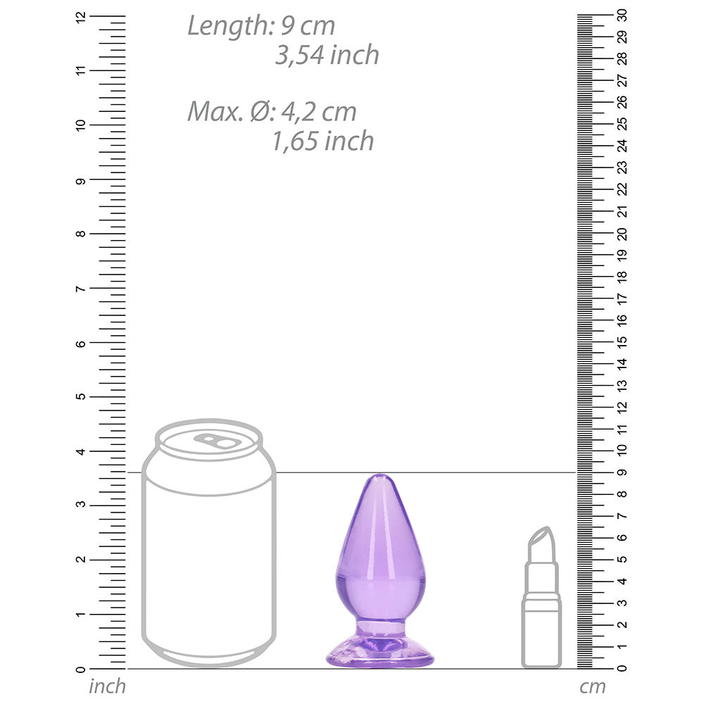RealRock Crystal Clear 3.5 in. Anal Plug – Light Purple – Suction Cup Base