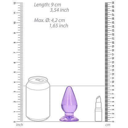 RealRock Crystal Clear 3.5 in. Anal Plug – Light Purple – Suction Cup Base