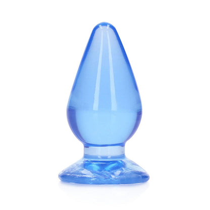 RealRock Crystal Clear 4.5 in. Anal Plug with Suction Cup – Blue