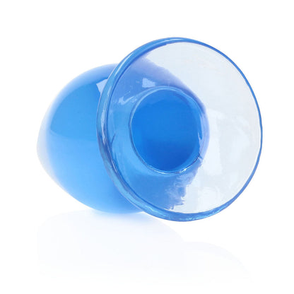 RealRock Crystal Clear 4.5 in. Anal Plug with Suction Cup – Blue