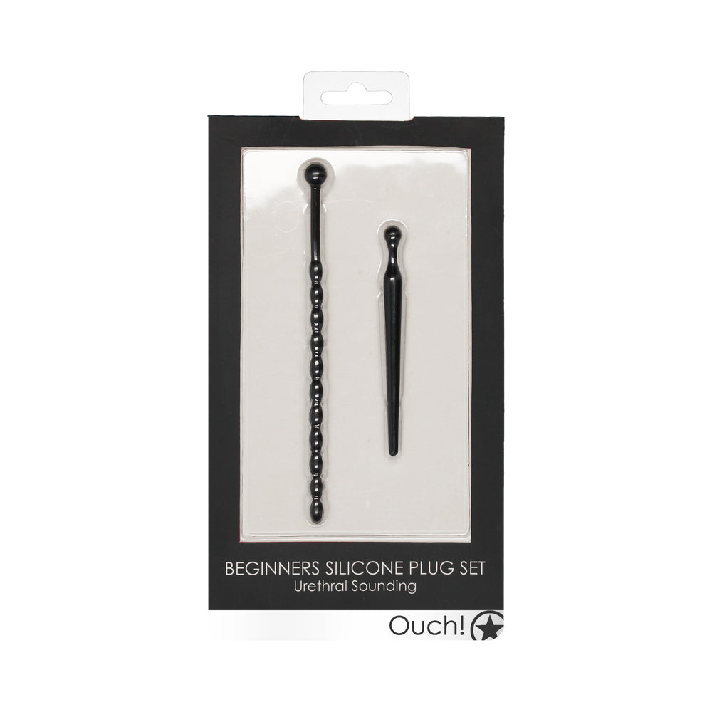 Ouch! Urethral Sounding Beginners Silicone Plug Set – Black