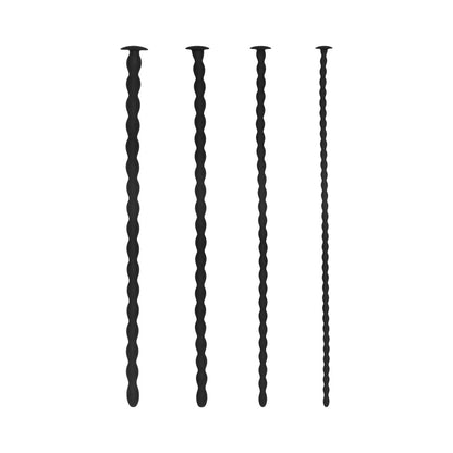 Ouch! Urethral Sounding Advanced Silicone Spiral Screw Plug Set – Black
