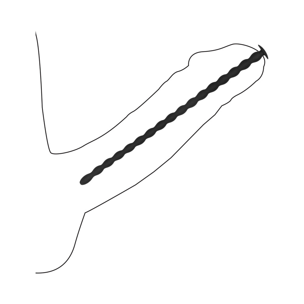 Ouch! Urethral Sounding Advanced Silicone Spiral Screw Plug Set – Black