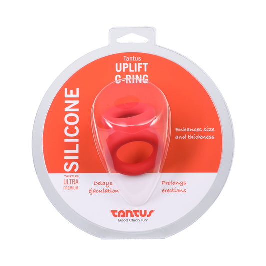 Tantus Uplift C-Ring Cock and Ball Sling - Crimson