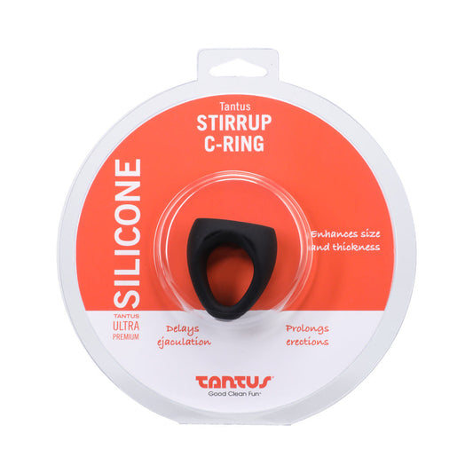 Tantus Stirrup C-Ring Cock and Ball Sling – Black, Silicone