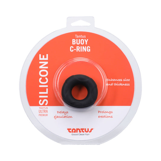 Tantus Buoy C-Ring Medium Silicone Delay Ring - Black