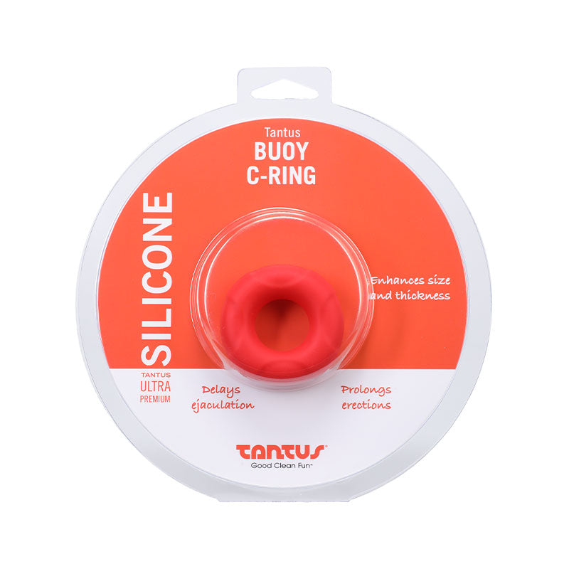 Tantus Buoy C-Ring Medium Silicone Ring – Crimson
