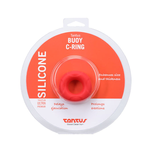 Tantus Buoy C-Ring Medium Silicone Ring – Crimson