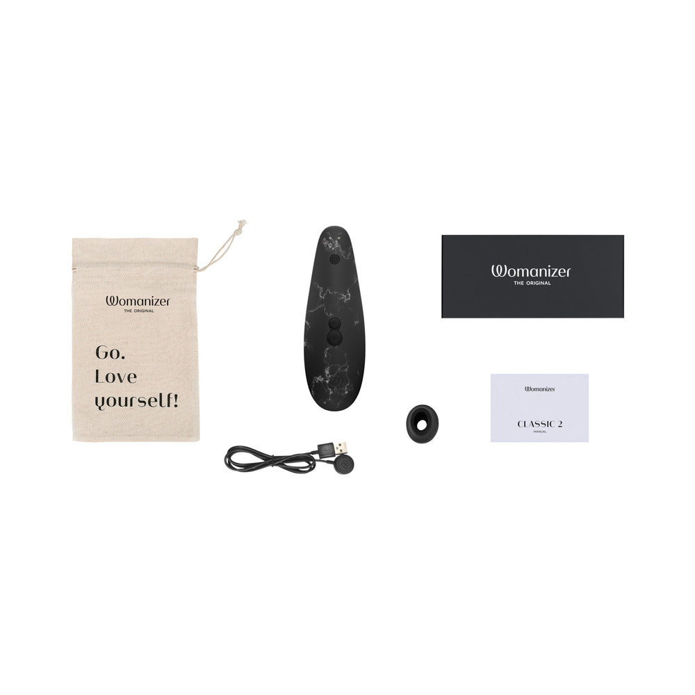Womanizer Marilyn Monroe Classic 2 Clitoral Stimulator with Pleasure Air Technology - Black Marble