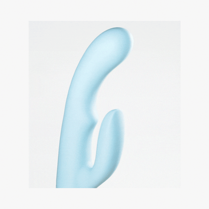 FemmeFunn Balai Rechargeable Silicone Dual Stimulation Vibrator with Swaying Motion - Light Blue