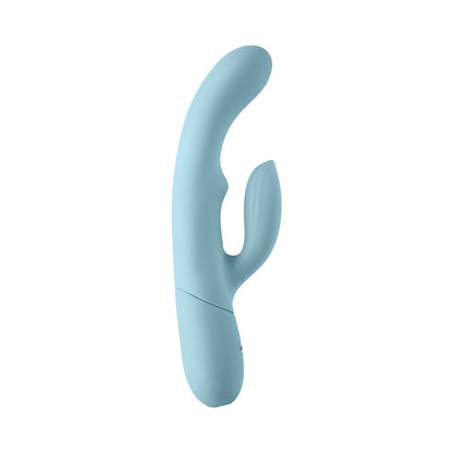 FemmeFunn Balai Rechargeable Silicone Dual Stimulation Vibrator with Swaying Motion - Light Blue