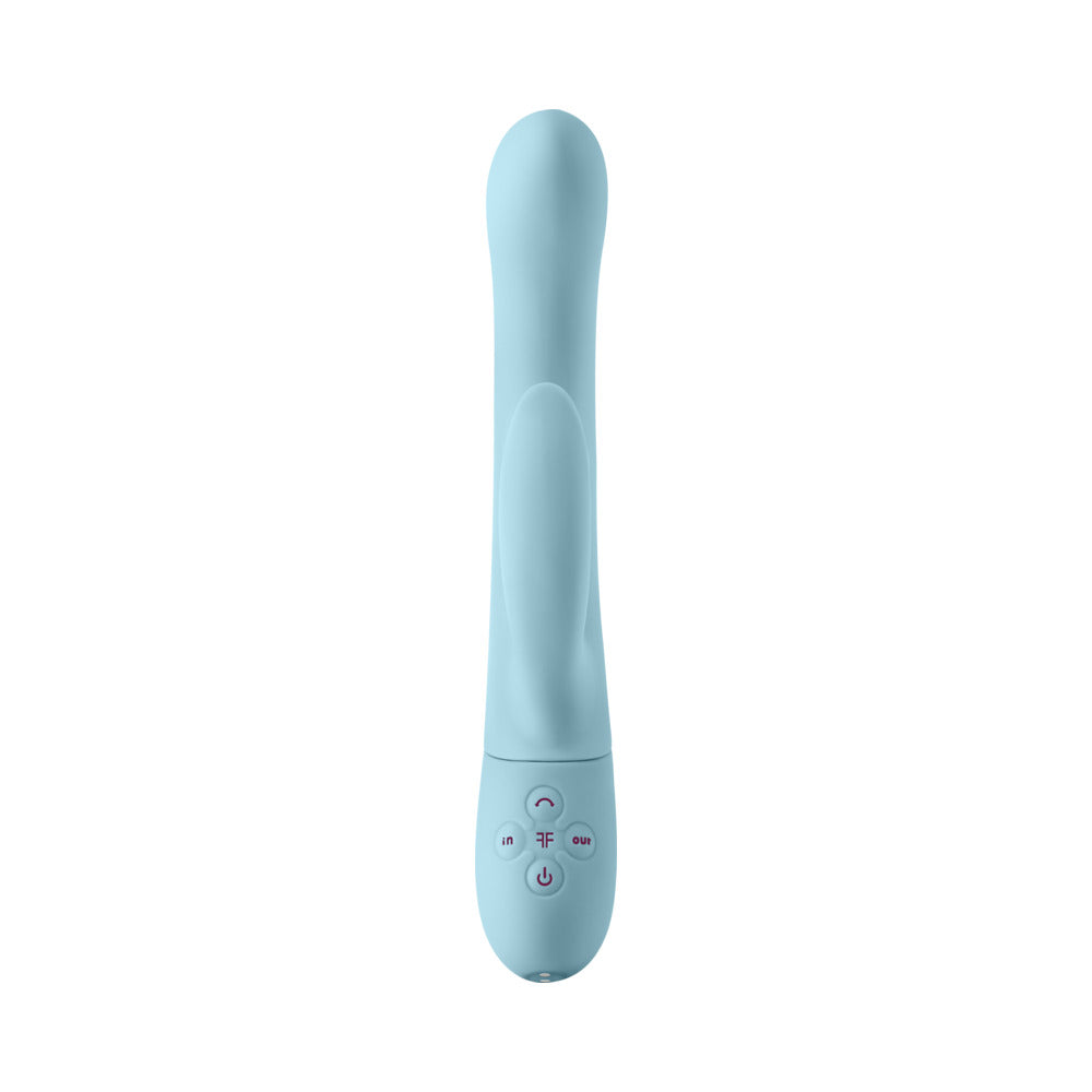 FemmeFunn Balai Rechargeable Silicone Dual Stimulation Vibrator with Swaying Motion - Light Blue