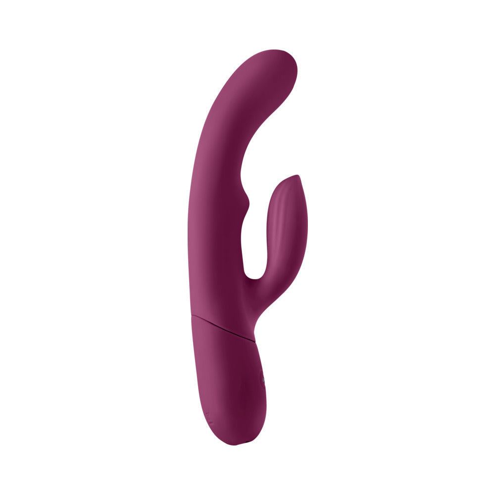 FemmeFunn Balai Rechargeable Silicone Dual Stimulation Vibrator with Swaying Motion - Dark Fuchsia