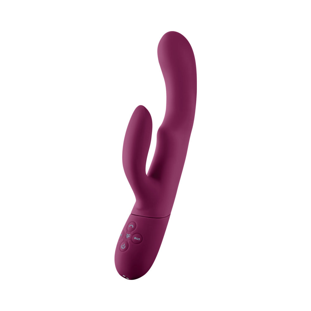 FemmeFunn Balai Rechargeable Silicone Dual Stimulation Vibrator with Swaying Motion - Dark Fuchsia